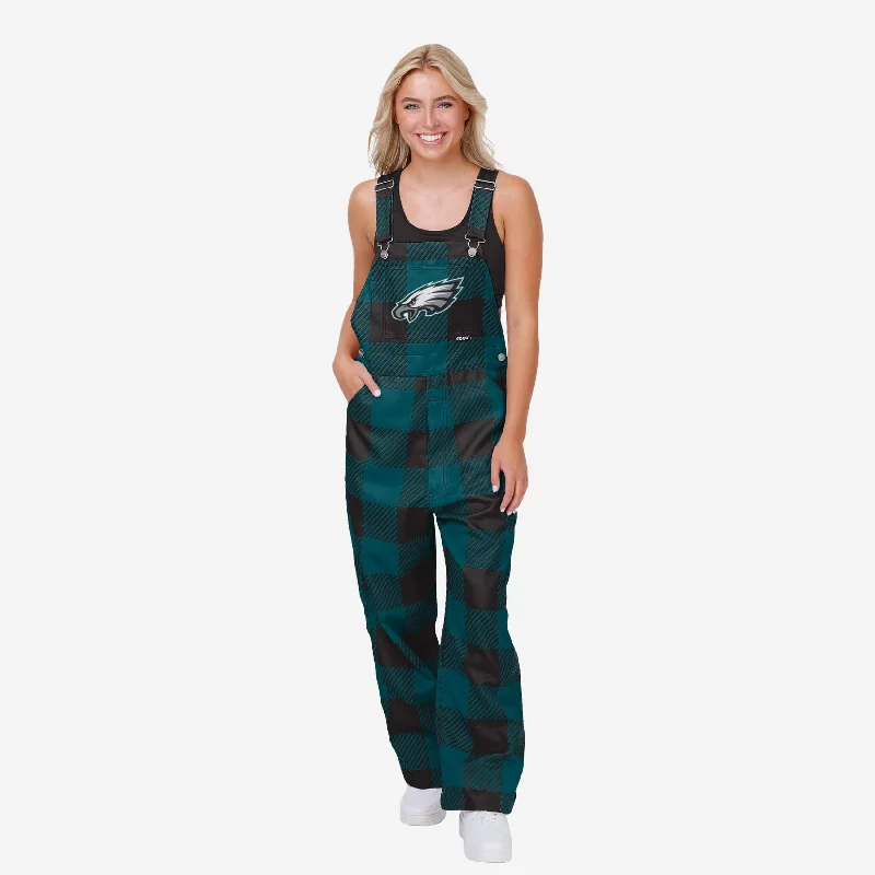 Philadelphia Eagles Womens Plaid Bib Overalls