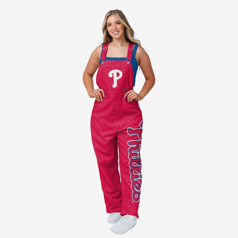 Philadelphia Phillies Womens Big Logo Bib Overalls