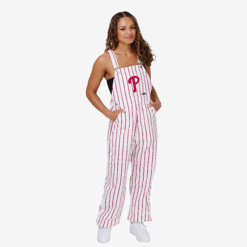 Philadelphia Phillies Womens Pinstripe Bib Overalls