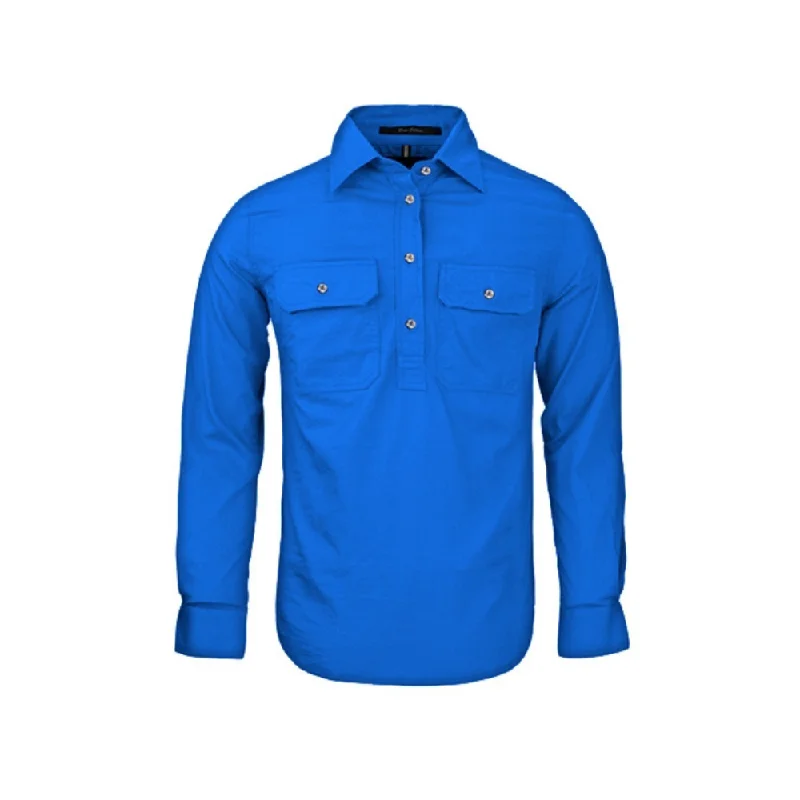 Ritemate Womens Pilbara Closed Front Long Sleeve Shirt RM300CF - Cobalt Blue