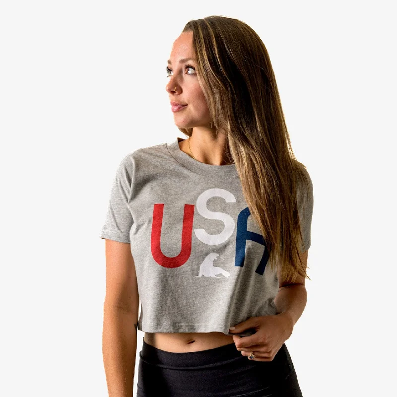 Women's Classic USA Crop Top