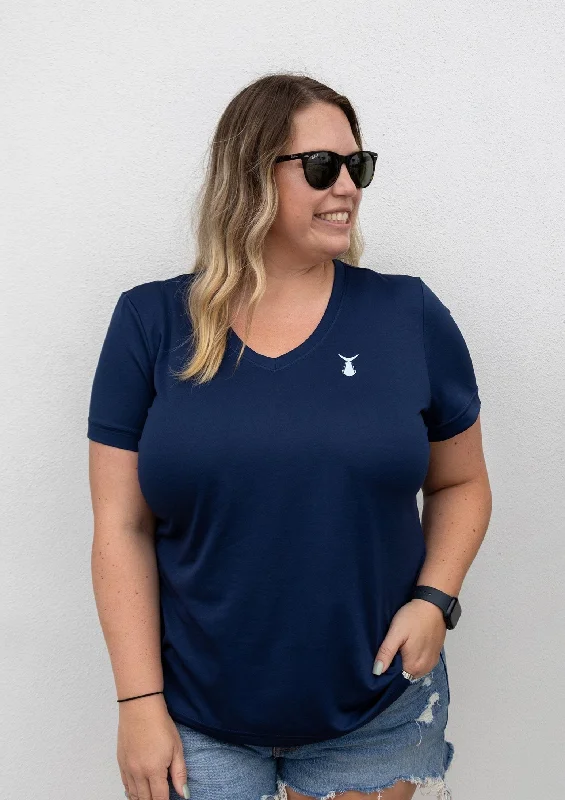 Women's Echo Performance Short Sleeve V-Neck | Navy