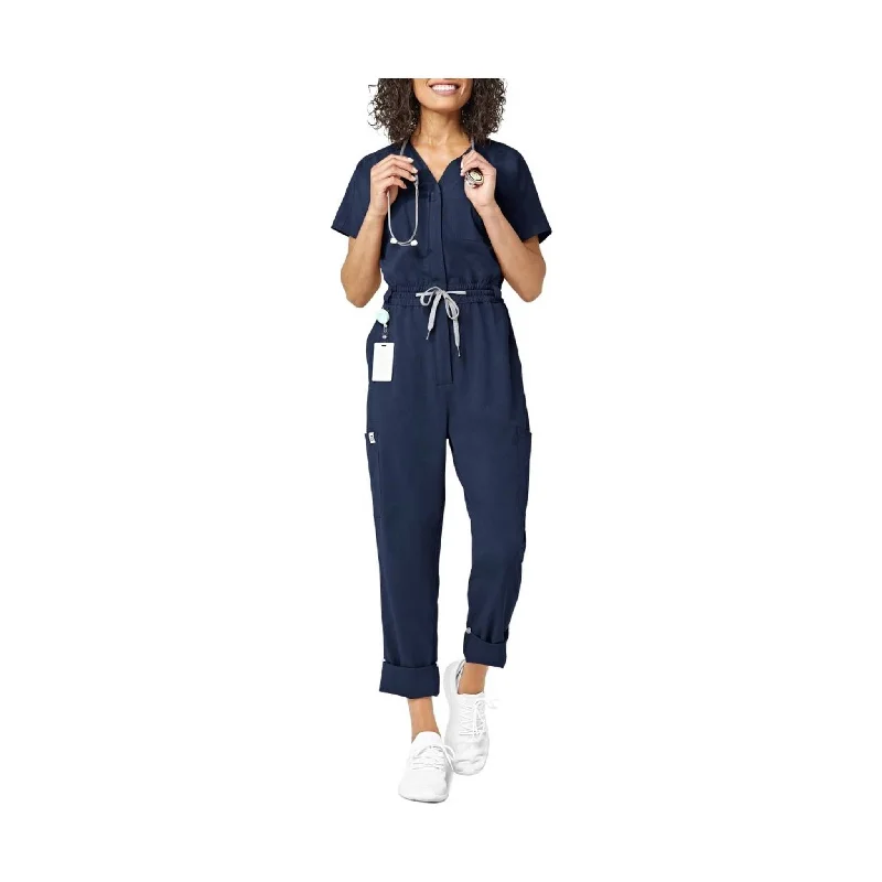 WonderWink Women's Zip Front Jumpsuit - Navy - ONLINE STORE CREDIT/EXCHANGE ONLY