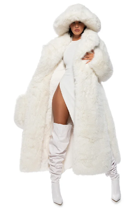 BCARDI LONG LUXE FAUX FUR TRENCH