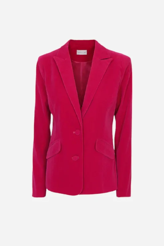 Adelyn Rae Bella Velvet Blazer Fuchsia