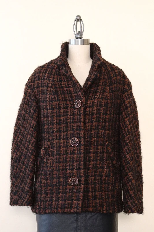 Brutalist Button Tweed Coat XS/S