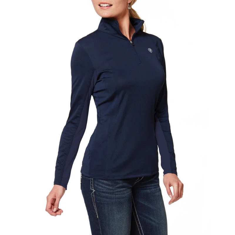 Ariat Women's Sunstopper 1/4 Zip Baselayer, Navy Eclipse