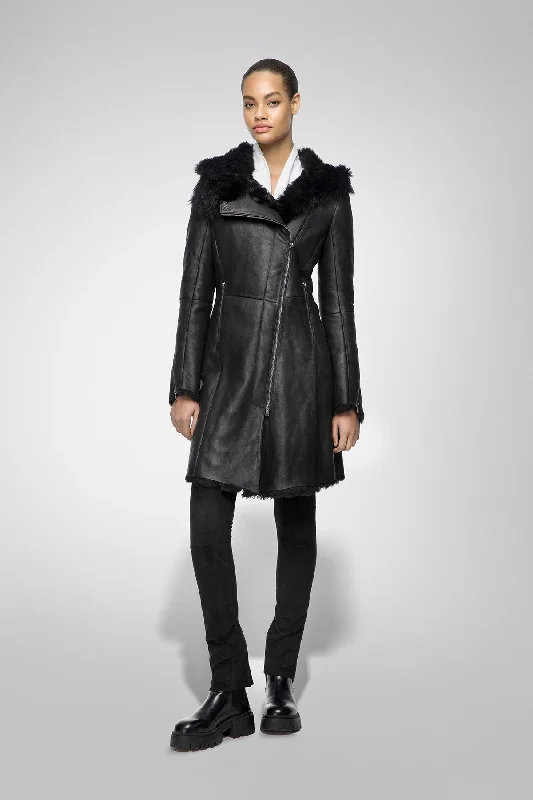 Tessa - Black Shearling Coat