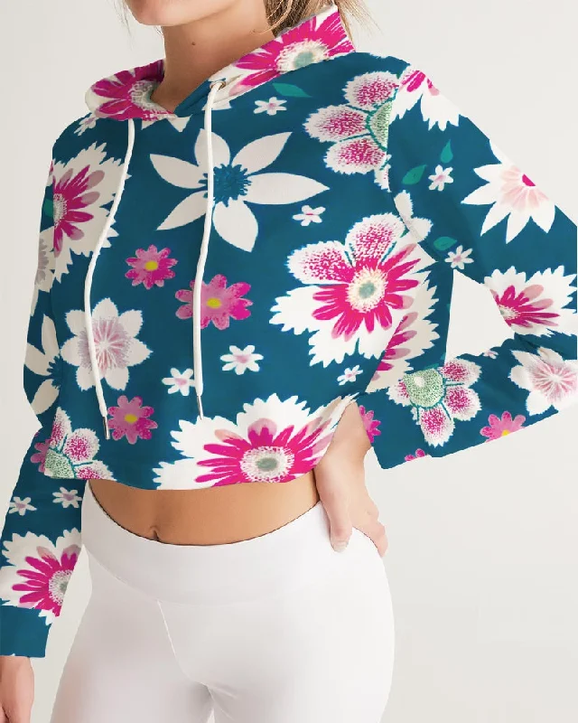 Beautiful floral pattern Women's All-Over Print Cropped Hoodie