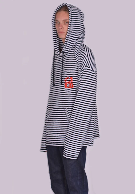 CHARLES JEFFREY LOVERBOY 43100701 WEE WILLIE WINKIE STRIPE HOODIE BLACK/WHITE