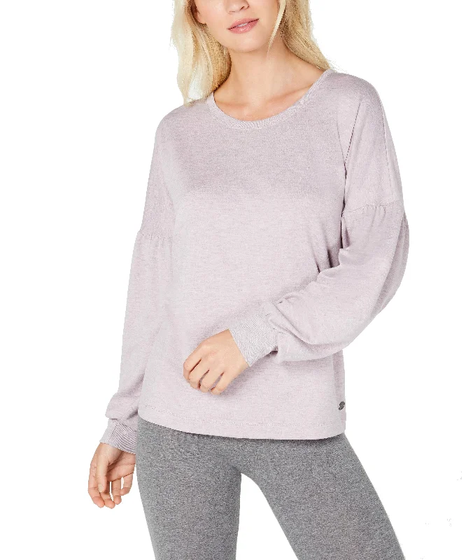 Ideology Women's Flowing-Sleeve Sweatshirt Top, Pink Delphinium , L