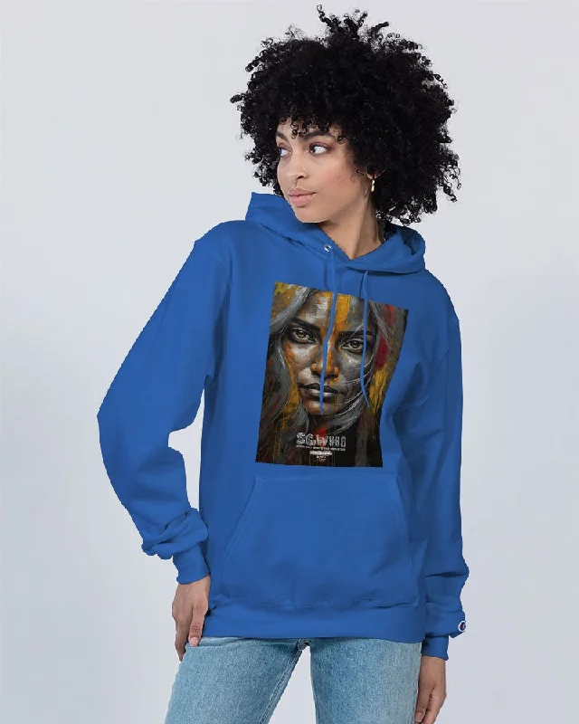 South Asian silver grey white hair sisters portrait  Unisex Hoodie | Champion